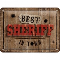 Placa metalica - Best Sheriff in Town - 15x20 cm